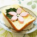 ♪珠香♪'s cooksnap of when they made お魚ソーセージと大葉の　お花トースト❀.