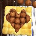 夢っ子's cooksnap of when they made バレンタインに♡黒白ハートのちぎりパン.