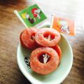 kaokaofood's cooksnap of when they made *ドーナツ◎ウインナー*キャラ弁*.