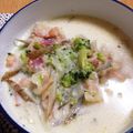 rico61's cooksnap of when they made ごぼうとベーコンの食べるミルクスープ鍋.