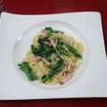 天空の夢's cooksnap of when they made 菜の花とベーコンのクリームパスタ.
