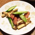 たこウインナーっ's cooksnap of when they made ウィンナーとエリンギとアスパラ黒胡椒炒め.