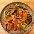 yoshikoro7's cooksnap of when they made かぼちゃと厚切りベーコンのニンニク炒め.