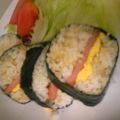l0u0l's cooksnap of when they made スパム　♪まきまき♪　おむすび.