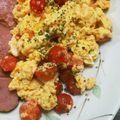 たぬぴぃ★'s cooksnap of when they made 簡単ミニトマト入りスクランブルエッグ☆.