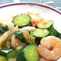 kanayoko's cooksnap of when they made エビ＆セロリ＆キュウリのプリプリ中華炒め.