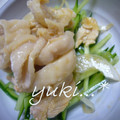 yukiはぴ's cooksnap of when they made 鶏皮と水菜のわさぽん和え.