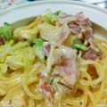 neomam's cooksnap of when they made 手間なし簡単おいしいカルボナーラうどん♪.