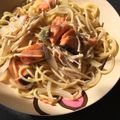 nikeina's cooksnap of when they made 鮭と三つ葉のわさびパスタ.