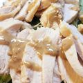 konchikichin's cooksnap of when they made レンジ蒸し鶏で棒々鶏☆濃厚ゴマだれ.