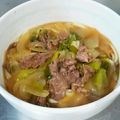 achimu's cooksnap of when they made 自炊生活応援　あんかけ肉うどん.