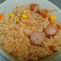 横山允謙's cooksnap of when they made 炊飯器で簡単★ウィンナートマトピラフ.