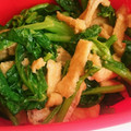 おおかなぼぅ's cooksnap of when they made 菜の花(青菜)と油揚げの辛子和え☆.