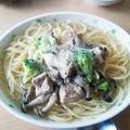 ぼうず丸's cooksnap of when they made プチッと鍋で☆鶏とねぎの和風スープパスタ.