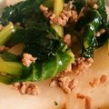 Safra's cooksnap of when they made 大根と豚挽き肉と小松菜のコチュジャン炒め.
