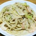 主婦職員のりほ✧'s cooksnap of when they made 海老の和風クリームパスタ.
