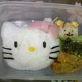 裕璃ﾏﾏ's cooksnap of when they made ★簡単キャラ弁★♪キティ弁当♪.