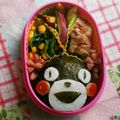 ずんずんj's cooksnap of when they made キャラ弁☆ くまモン おにぎり.