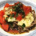 aminyon's cooksnap of when they made 長芋とろろとトマトの納豆蕎麦.