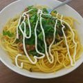 holaamiga's cooksnap of when they made 高菜と納豆と梅のめんつゆマヨパスタ.