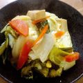 広野のタイタン's cooksnap of when they made 白菜.小松菜.人参.こうや豆腐の卵とじ.