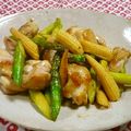 Haru Haru's cooksnap of when they made 鶏肉とヤングコーン、アスパラのバター醤油.