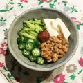 なつき☆ミ's cooksnap of when they made 夏バテに負けない納豆オクラねば②豆腐丼☆.