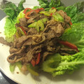 ecobeer's cooksnap of when they made 簡単すぎる！？牛肉とセロリの炒め物.