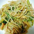 うさひと's cooksnap of when they made じゃこと水菜の和風焼うどん.