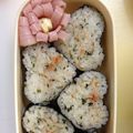 yuskina24's cooksnap of when they made ハートのおにぎりケーキ風（？）弁当.