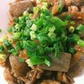 amehuri's cooksnap of when they made ぶどう豚肉とごぼうのこんにゃく味噌炒め.