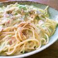 ぷうちゃんちゃん's cooksnap of when they made ワンポットパスタ♡アボカドカルボナーラ.