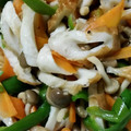 クック57VZDE☆'s cooksnap of when they made レンジで ピーマンとちくわとしめじ和え.