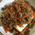 miyacchi22's cooksnap of when they made 油不使用！　人参とひき肉の味噌炒め.
