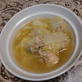 クックUTT0KW☆'s cooksnap of when they made 鍋にぶっ込み！白菜と鮭缶のスープ.