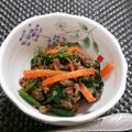 クックRYTDC4☆'s cooksnap of when they made 挽肉・ほうれん草・人参コチュジャンあえ♪.