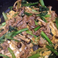 take3327's cooksnap of when they made 小松菜と豚肉の卵とじ炒め.