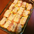 myrose's cooksnap of when they made サツマイモとお魚ソーセージのチーズ焼き.