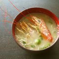 スタイリッシュママ's cooksnap of when they made 海老の頭の味噌汁とお刺身.