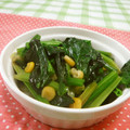 赤い電話's cooksnap of when they made ほうれん草とコーンのバター炒め.