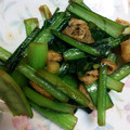 クック1HBOP6☆'s cooksnap of when they made ちぢみ小松菜と油揚げ炒め.