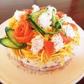 みゆ３２０'s cooksnap of when they made 手抜きで簡単！ちらし寿司のケーキ.