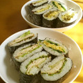 Pcocoon's cooksnap of when they made 半切海苔でおにぎらず♡卵焼きに鮭と明太子.