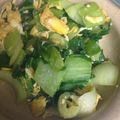 クックZ8J4H4☆'s cooksnap of when they made 絶品!豚肉とﾁﾝｹﾞﾝ菜の卵炒め♪.