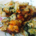 クック6J85QP☆'s cooksnap of when they made 小松菜とエビのかき揚げ.