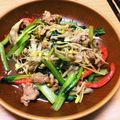 せぱ子's cooksnap of when they made ちょいピリッ♪小松菜と豚肉の白だし炒め.