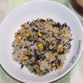 あくあ☆ぶるー's cooksnap of when they made ひじきとコーンのにんにく混ぜごはん.