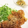 risa0610t's cooksnap of when they made 鶏もも1枚で♪甘辛チキンバーと皮キュー.