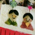 るんちん♪'s cooksnap of when they made 幼稚園 キャラ弁♡ひなまつり パン.