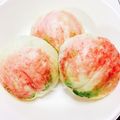 julie＆cook's cooksnap of when they made HBで中華風☆桃まんじゅう 卵不使用.